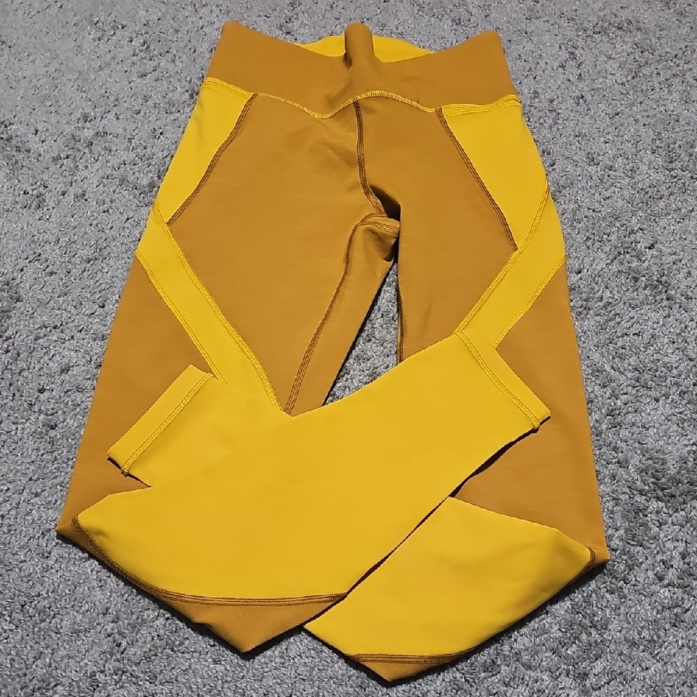 Lululemon Early Extension leggings Honey Lemon Size 6
